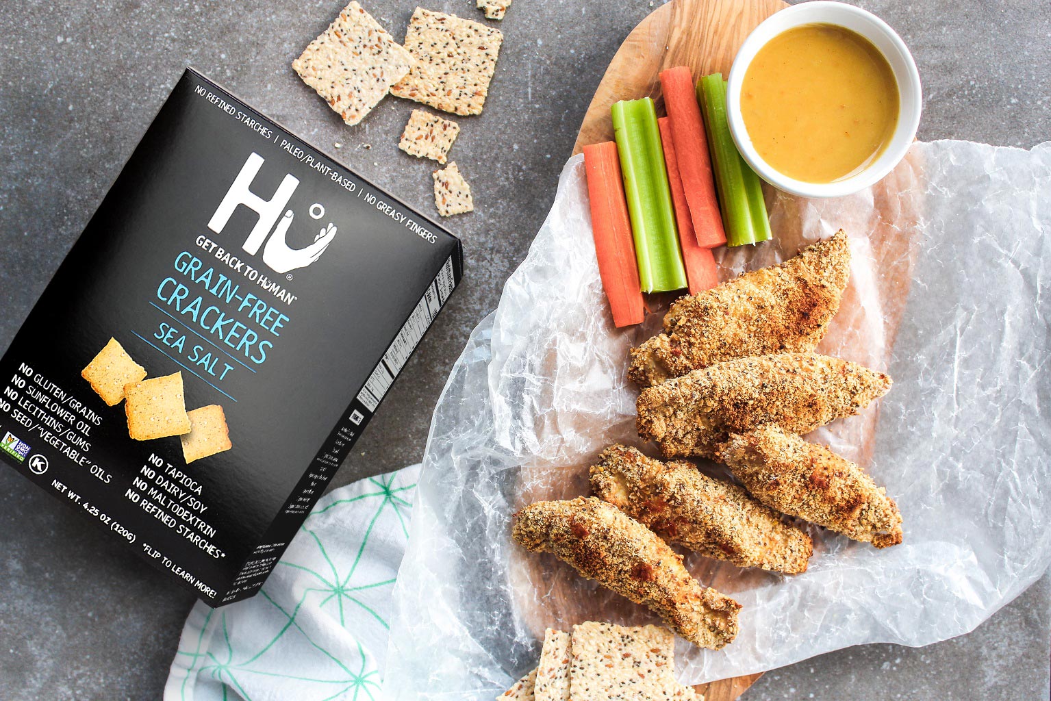 Paleo Chicken Fingers with Honey Mustard Dipping Sauce