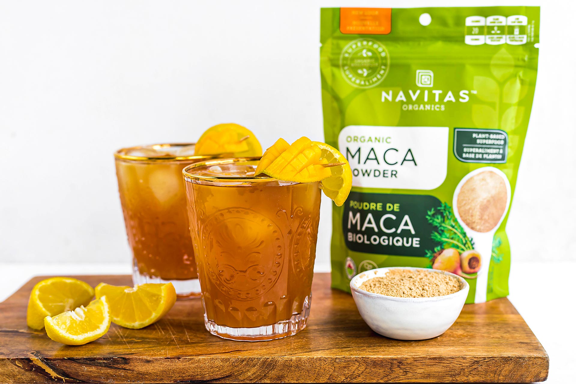 Whole30 Mango-Apple Maca Iced Green Tea