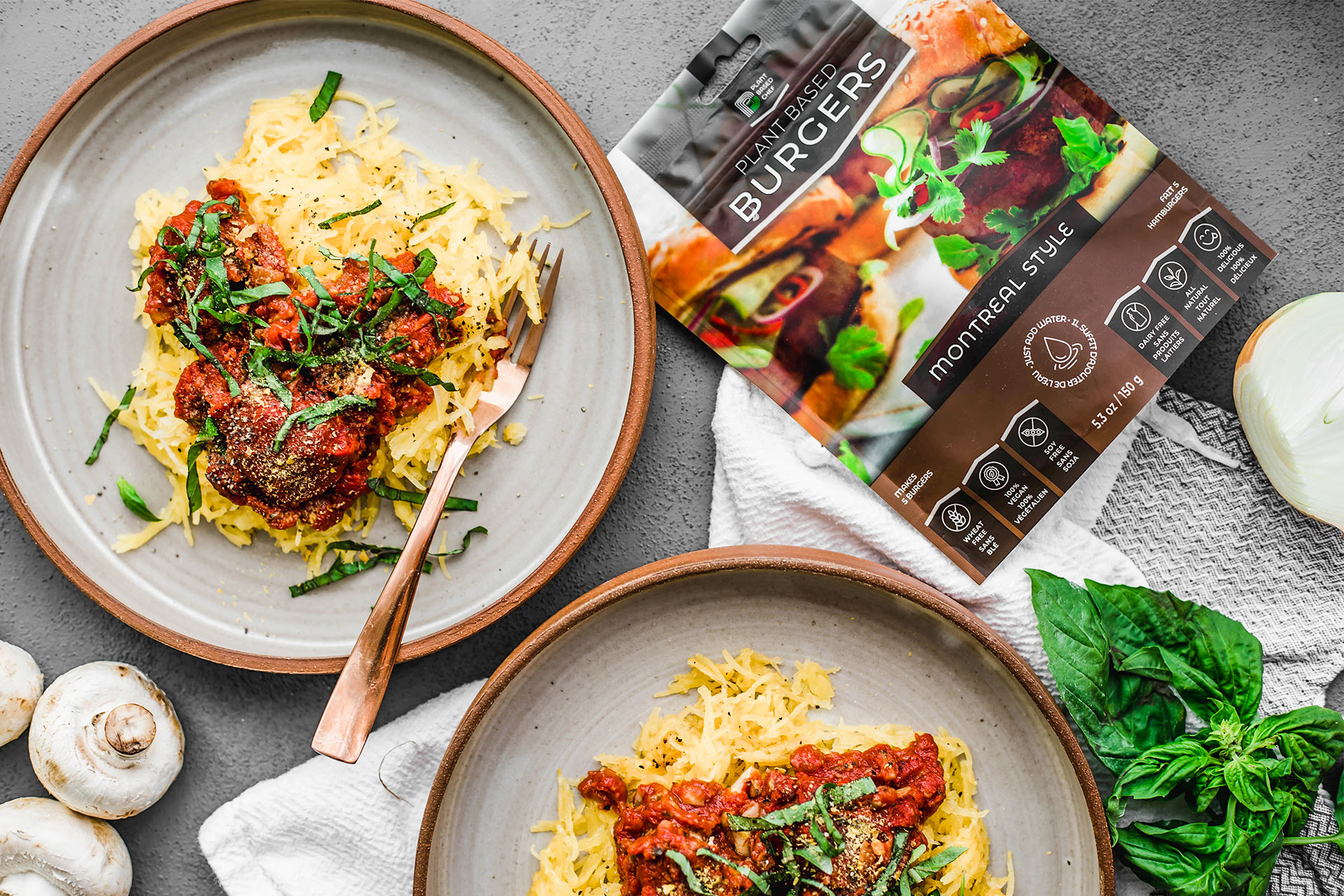 Vegan Meatballs with Spaghetti Squash 