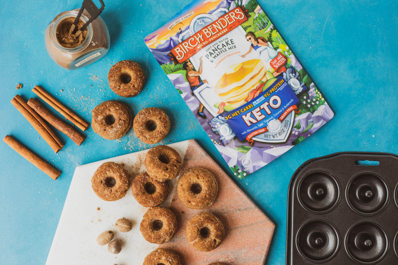 Keto Cinnamon Pancake Donuts