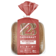 Front of Carbonaut Keto Hot Dog Buns White, 6 Hot Dog Buns