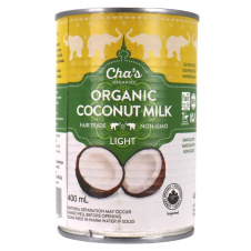 Front of Cha's Organics Light Coconut Milk