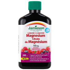 Front of Jamieson Vitamins Liquid Magnesium Citrate Berry Burst, 200mL