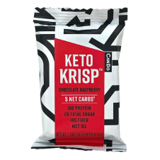 Front of CanDo Keto Krisp Keto Protein Bar Chocolate Raspberry