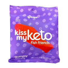 Front of Kiss My Keto Fish Friends Gummy Candy, 50g