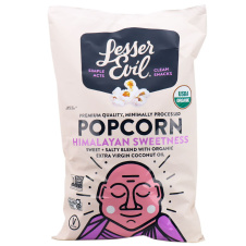 Front of Lesser Evil Organic Popcorn Himalayan Sweetness, 198g