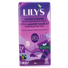 Front of Lily's Milk Chocolate Style Salted Almond, 85g