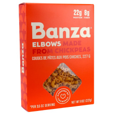 Front of Banza Chickpea Pasta Elbows, 227g