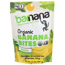 Front of Barnana Organic Banana Bites Original, 100g
