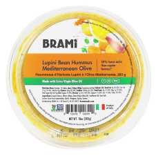 Front of Brami Lupini Bean Hummus Mediterranean Olive, 283g