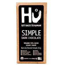 Front of Hu Simple Chocolate Bar, 60g
