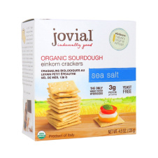 Front of Jovial Organic Sourdough Einkorn Crackers Sea Salt, 128g