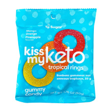 Front of Kiss My Keto Tropical Rings Gummy Candy, 50g