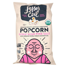 Front of Lesser Evil Organic Popcorn Himalayan Pink Salt, 142g
