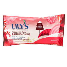 Front of Lily’s No Sugar Added Peppermint Flavor Baking Chips, 255g