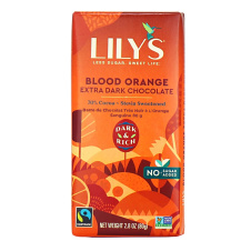 Front of Lily's Extra Dark Chocolate Blood Orange, 80g