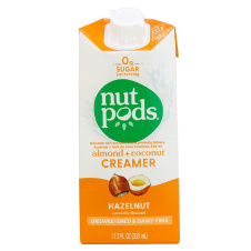 Front of Nutpods Hazelnut Unsweetened Dairy-Free Creamer, 330ml