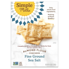 Front of Simple Mills Grain-Free Almond Flour Crackers Fine Ground Sea Salt, 120g