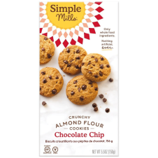 Front of Simple Mills Grain-Free Crunchy Cookies Chocolate Chip, 156g