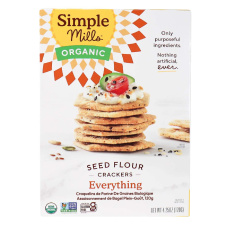 Front of Simple Mills Organic Seed Flour Crackers Everything, 120g