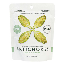 Poshi Gluten-Free Artichokes with Basil & Thyme Steamed & Marinated Snack, 45g