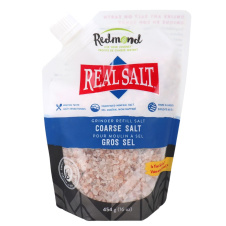 Front of Redmond RealSalt Grinder Refill Coarse Salt, 454g