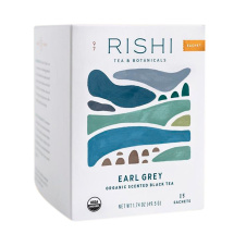 Front of Rishi Tea & Botanicals Organic Scented Black Tea Earl Grey, 15 Sachets