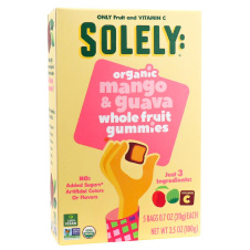 Front of Solely Organic Mango and Guava Gummies, 100g