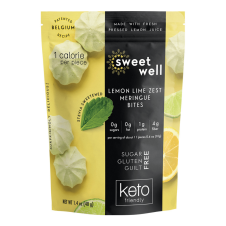 Front of Sweetwell Keto Meringue Bites Lemon, 40g