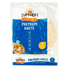 Front of Tumaro’s Carb Wise Premium White Wraps, 8 Wraps