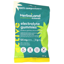 Front of Herbaland Electrolyte Gummies Pina Colada Flavour, 50g