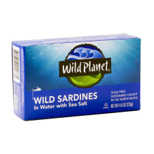 Wild Planet Non-GMO Wild Pacific Sardines in Water with Sea Salt, 125g