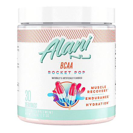 Front of Alani Nu BCAA Muscle Recovery Rocket Pop, 30 Servings