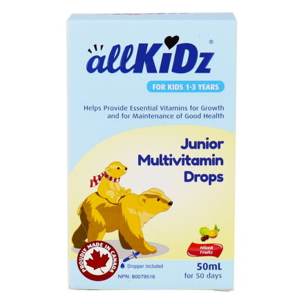Front of AllKiDz Junior Multivitamin Drops