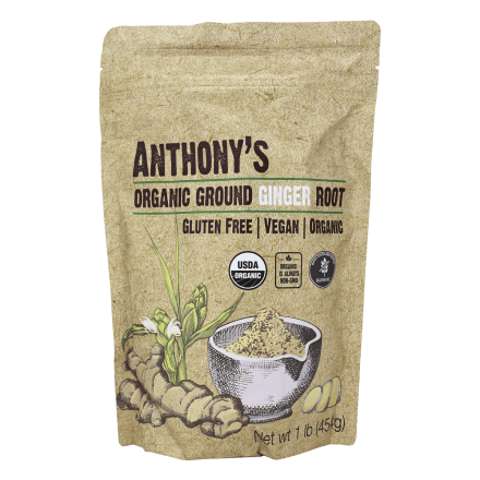 Front of Anthony's Organic Ground Ginger Root 