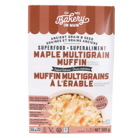 Front of Bakery On Main Gluten-Free Instant Superfood Oatmeal Maple Multigrain Muffin