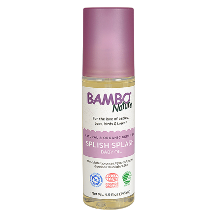 Front of Bambo Nature Organic Splish Splash Baby Oil, 145mL
