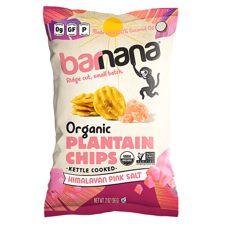 Front of Barnana Organic Plantain Chips Himalayan Pink Salt, 56g