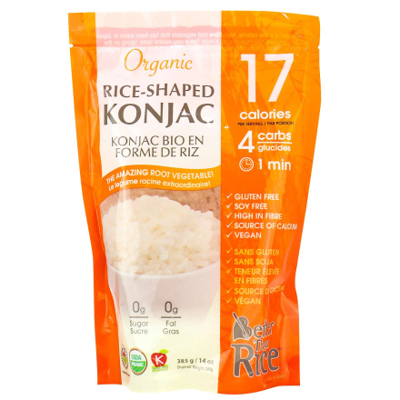 Front of Better Than Foods Organic Konjac Rice, 385g