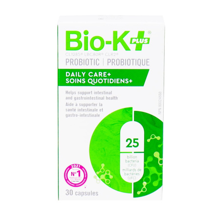 Front of Bio-K+ Probiotic Daily Care+ 25 Billion CFU