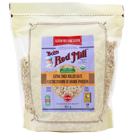 Front of Bob's Red Mill Gluten Free Organic Thick Rolled Oats, 907g