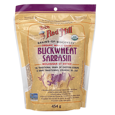 Front of Bob's Red Mill Organic Gluten-Free Buckwheat, 454g