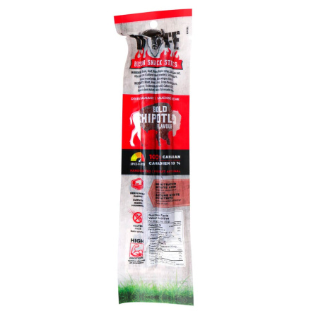 Front of BUFF Bison Snack Sticks Bold Chipotle, 50g
