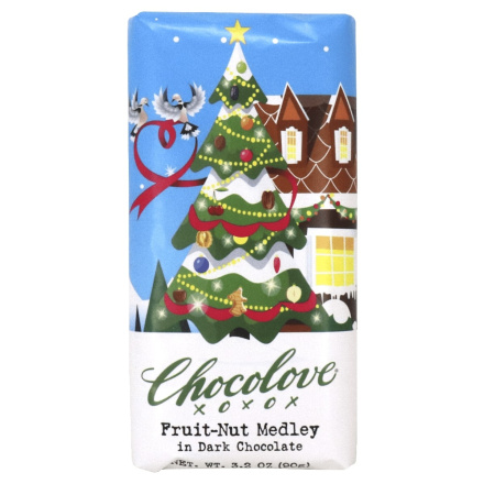 Front of Chocolove Xo Premium Dark Chocolate Fruit-Nut Medley