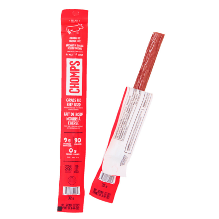 Side of Chomps Original Grass Fed Beef Sausage Stick, 32g
