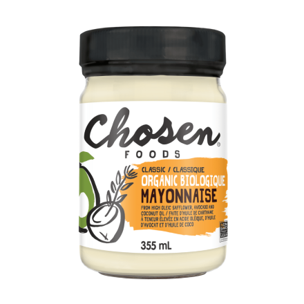 Front of Chosen Foods Classic Organic Mayonnaise, 355ml