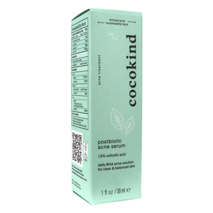 Front of Cocokind Postbiotic Acne BHA Salicylic Acid Serum
