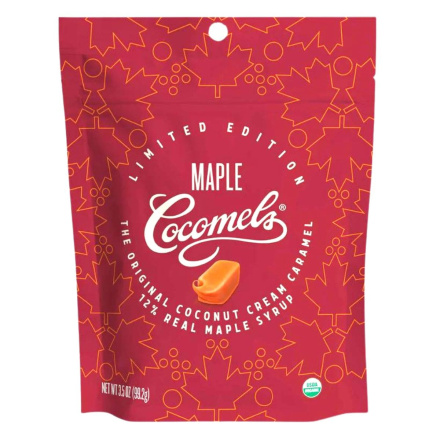Front of Cocomels Coconut Cream Caramel Maple