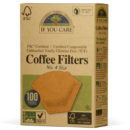 Front of If You Care FSC Certified Unbleached Coffee Filters - #4 Size, 100 ct
