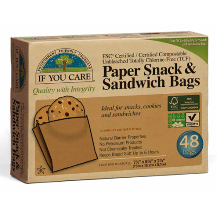 If You Care Unbleached Paper Sandwich and Snack Bags, 48 ct